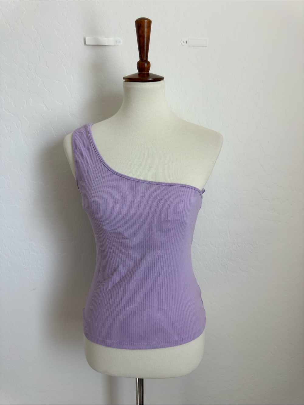 Anthropologie One-Shoulder Ribbed Tank - Lavender